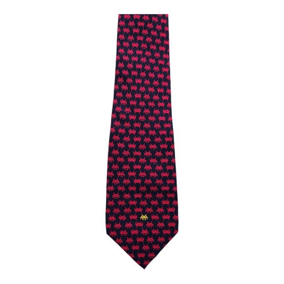 Josh Bach Other - Josh Bach Virus Graphic Pattern Pink 100% Silk Necktie